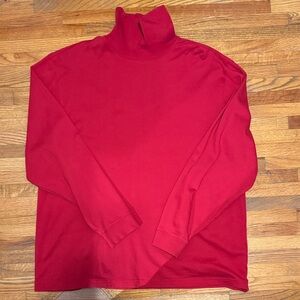 L.L. Bean Men's Red Turtleneck Shirt 100% Cotton